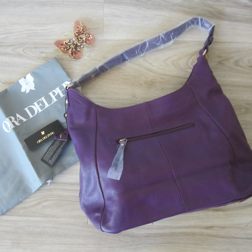 Rare New - Ora Delphine - Purple Leather Handbag